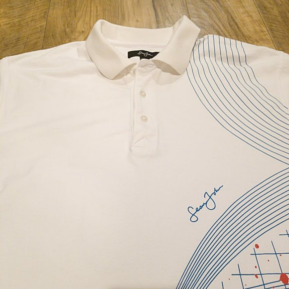 Vintage Sean John Polo Shirt XXL  Mens Splatter Graffiti Graphic y2k Streetwear - Picture 3 of 7